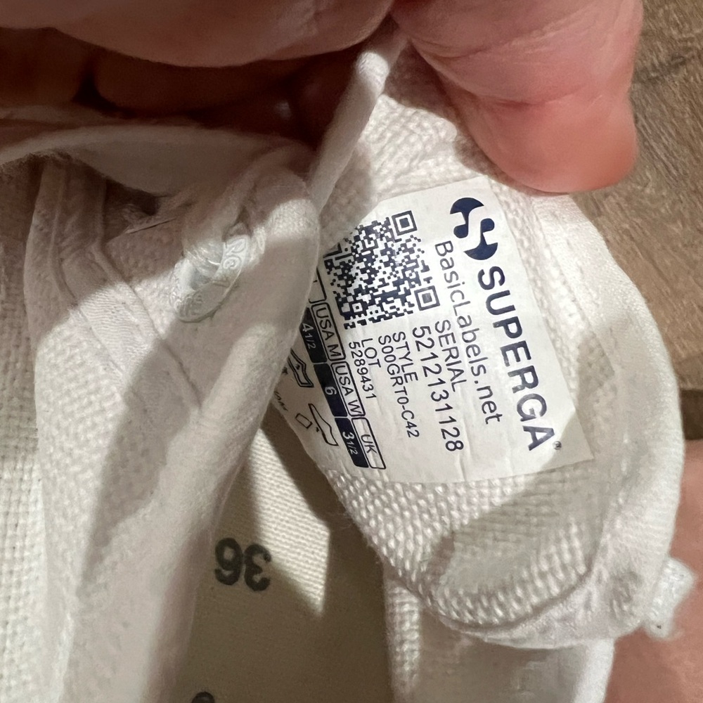SUPERGA SHOES SIZE 6 WHITE SHOES - Picture 4 of 5